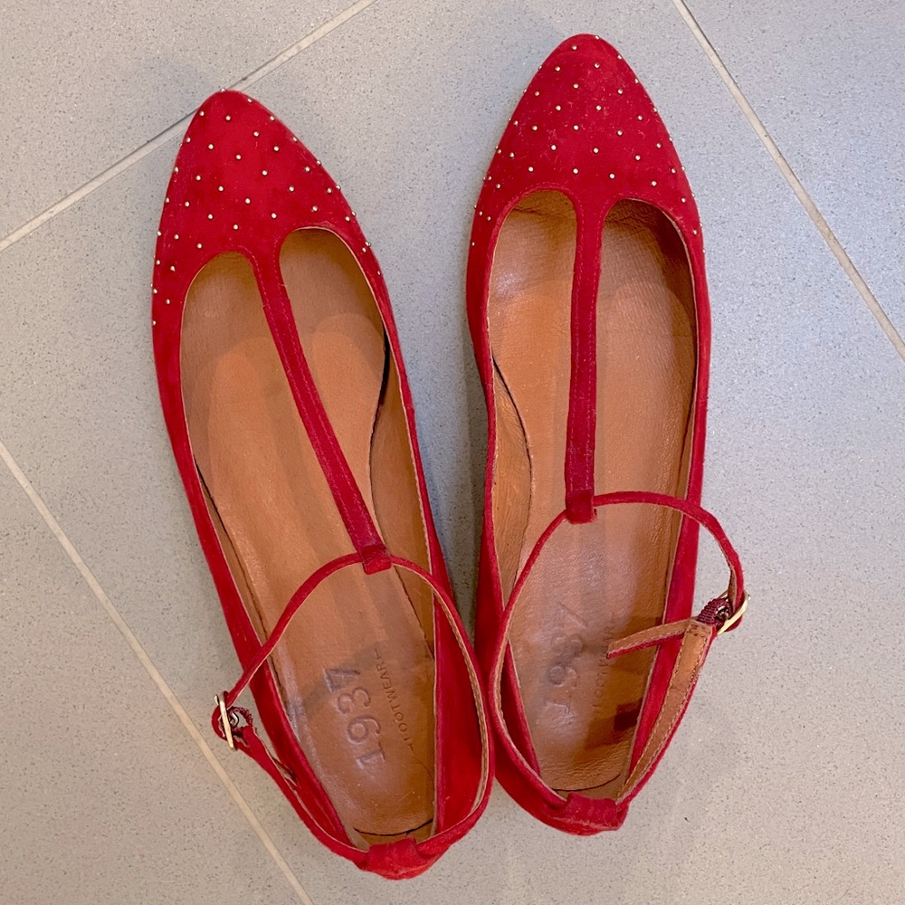 red suede flats